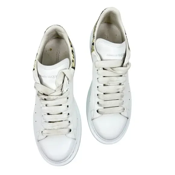 Alexander Mcqueen Larry Oversized Python Sneakers Leather White Size 39